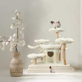 木花猫树塔，木猫塔，现代猫爬树，猫家具，猫礼品，豪华猫公寓，