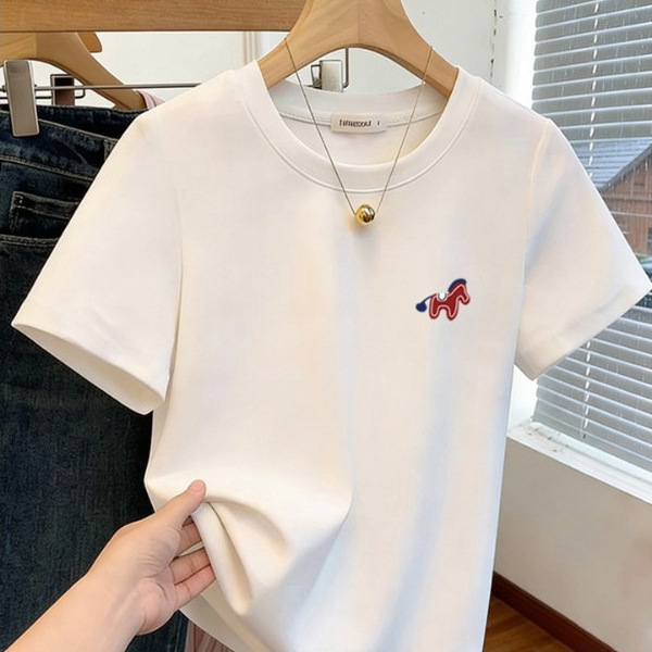 2026 Summer New Style Straight Shoulder Short-Sleeve T-Shirt Women's Fashion Ins Niche Versatile Age-Reducing White Top Trendy Ins 2026 Summer New Style Straight Shoulder Short-Sleeve T-Shirt Women's Fashion Ins Niche Versatile Age-Reducing White Top Trendy Ins