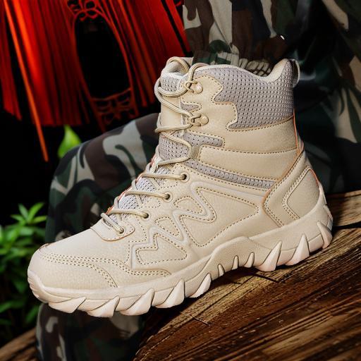 Fuente del fabricante Botas del desierto Botas de campo transfronterizas al aire libre para hombres Botas tácticas ultraligeras Botas de combate de Amazon para hombres