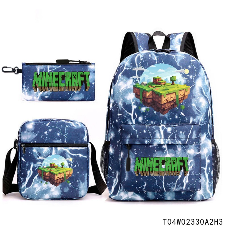 Minecraft マインクラフト 小中学生 ランドセル 子供用リュック バックパック ショルダーバッグ ペンシルバッグ 3点セット|undefined