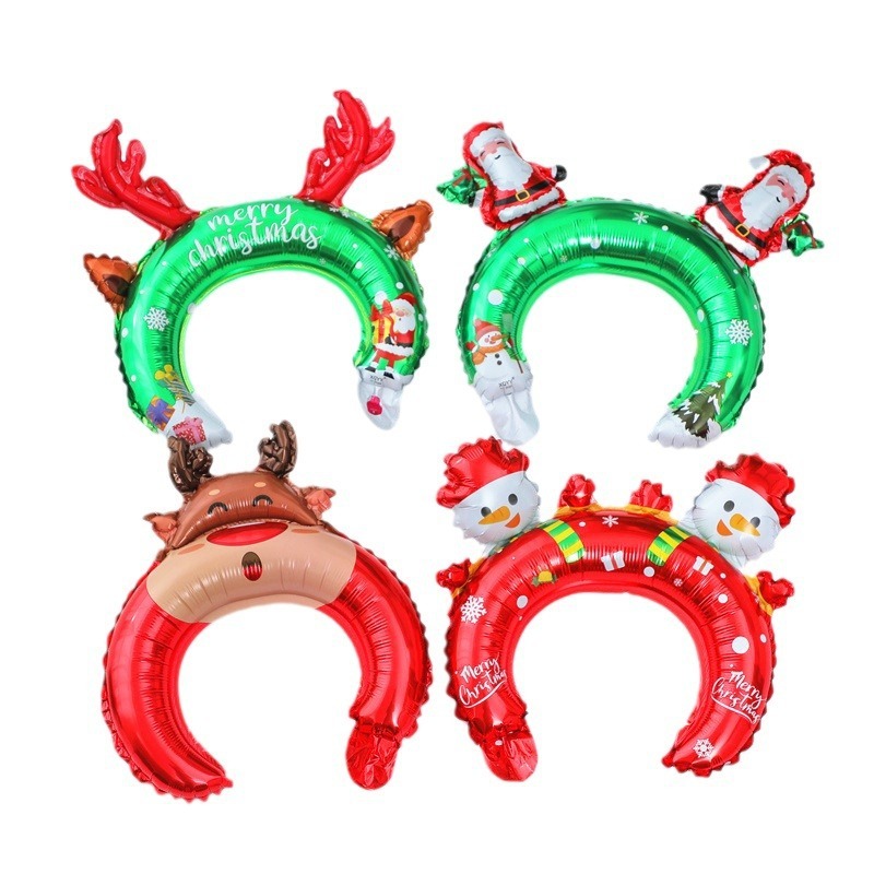 クリスマス長棒頭飾りサンタクロースミニ風船クリスマスツリー打撃棒風船クリスマス雪だるまヘラジカ|undefined