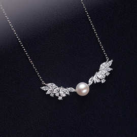 《小天使》925纯银珍珠项链锁骨女翅膀复古潮2022年新款天使之翼
