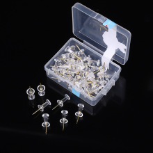 100盒金色透明工字钉按钉创意美术diy图钉固定标记装饰照片墙小子