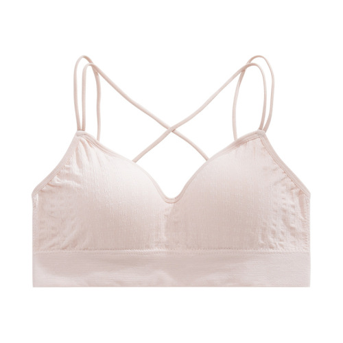 Hollow cross beautiful back wrap bra women's bra without rims tube top bottom with suspender padded vest for summer