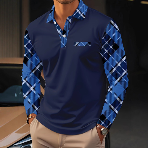 Fast-selling two-piece 24 new style lapel sports polo shirt—new European and American men’s version