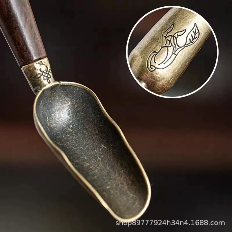 黑檀木茶勺茶铲茶叶匙茶则取茶叶勺量取茶匙中式功夫茶具配件分茶