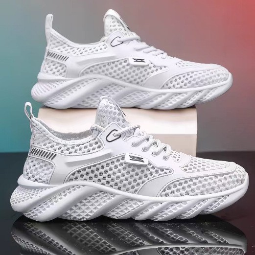 Zapatos de hombre de verano nuevos zapatos de malla huecos respirables delgados zapatos deportivos ligeros suaves zapatos casuales zapatos de aire acondicionado con suela gruesa
