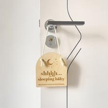 ins北欧风儿童房门把手提示木质挂牌家居门把手装饰挂件拍照道具