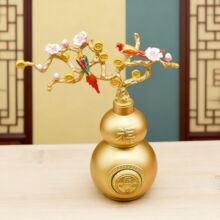 沙金喜上眉梢招财葫芦摆件转转葫芦家居招财装饰金属工艺品摆件