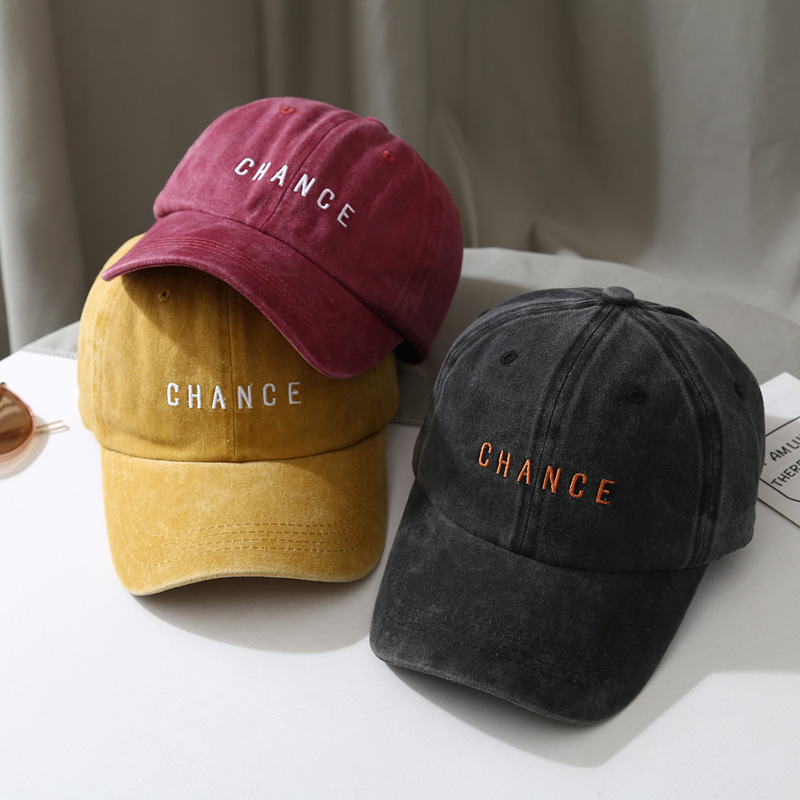 Chapeau délavé neuf et usé pour enfants, style de baseball rétro avec lettres de rue brodées, couples masculins et féminins, pare-soleil et crème solaire, chapeau en langue de canard_voghion.com