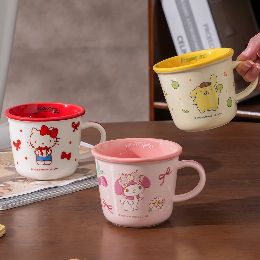 Sanrio tazas de cerámica copas de pareja tazas de agua de regalo de cumpleaños de oficina en el hogar tazas de regalo de niñas nuevas 2025 image 1