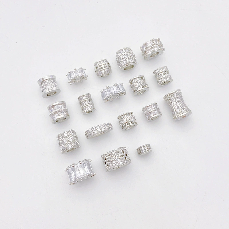 Платиновый zirconium с шестернями, бусины, браслет с бусами, ожерелье, материал, аксессуары, со снежинками