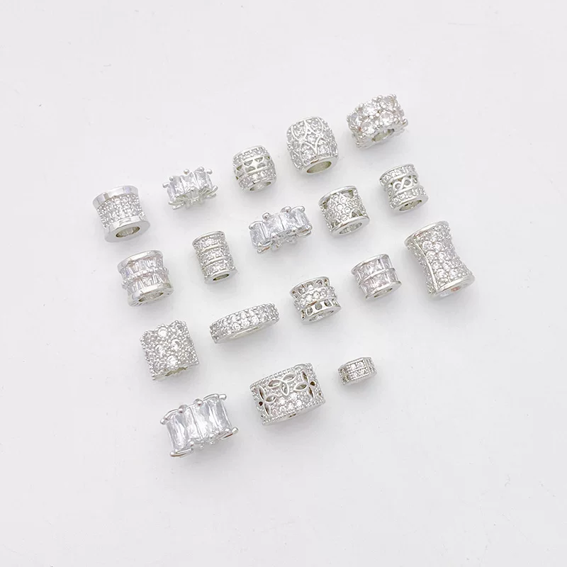 Платиновый zirconium с шестернями, бусины, браслет с бусами, ожерелье, материал, аксессуары, со снежинками