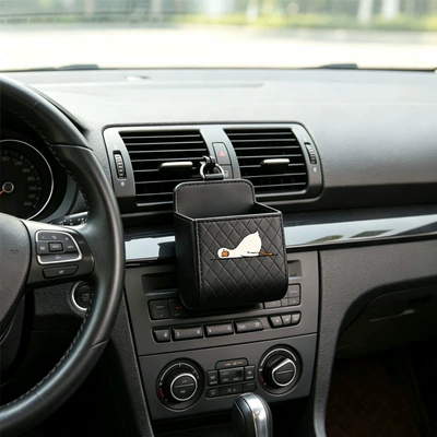Lying Duck Car Air Vent Storage Box Hanging Bag Car Interior Decoration Creative Cartoon Car Storage Organizer Bag
