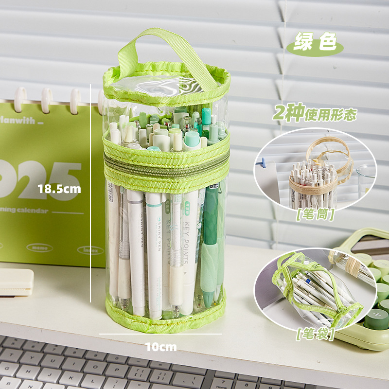 Estuche para lápices simple y transparente para exámenes de estudiantes, caja de papelería de gran capacidad, portalápices, caja de lápices, bolsa de papelería para niñas