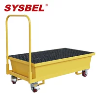Мобильный стальной двухствольный лоток Sisbel SYSBEL (с КОРЗИНКОЙ), стальной герметичный лоток