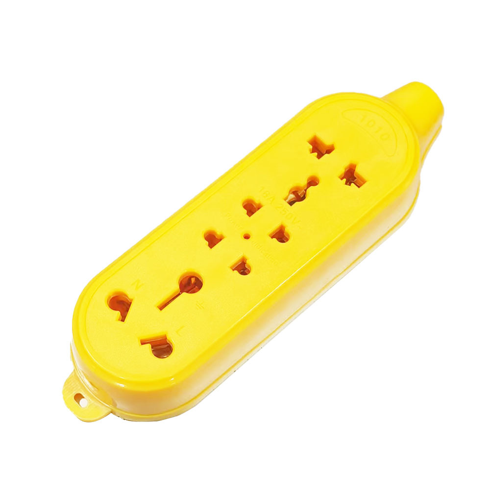 外贸黄色软胶插座 十孔带指示灯插座  东南亚排插 泰国欧式插排