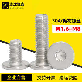 304不锈钢平头梅花螺丝CM超薄头内梅花槽机螺钉螺栓m2m3m4m5m6m8