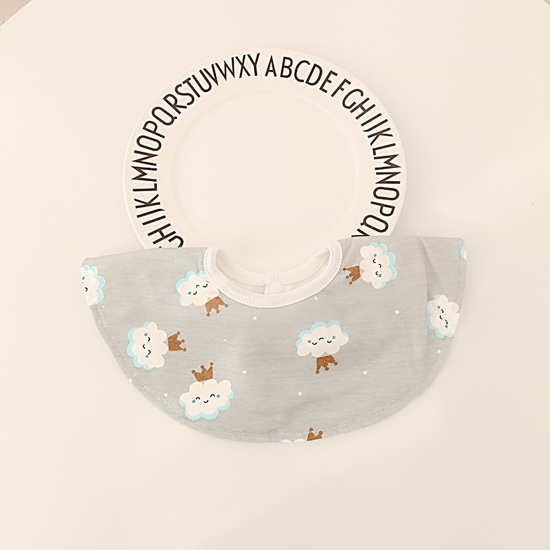 Bebé recién nacido otoño e invierno nuevo estilo flor saliva toalla algodón bebé impermeable escupir babero 360 grados rotación