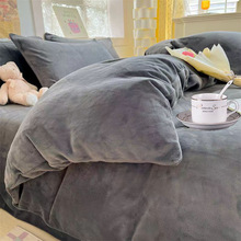 四件套牛奶绒冬季法莱绒法兰绒双面加绒被套床单三件套加厚珊瑚绒