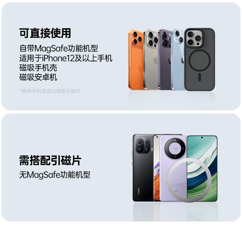 Cross-Border Hot-Selling Vacuum Magnetic Double-Sided Car Phone Holder, In-Car Anti-Shake Navigation Rotating Foldable Stand