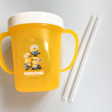 【质享家】韩国进口利房小黄人系列萌趣儿童宝宝学喝水防漏吸管杯