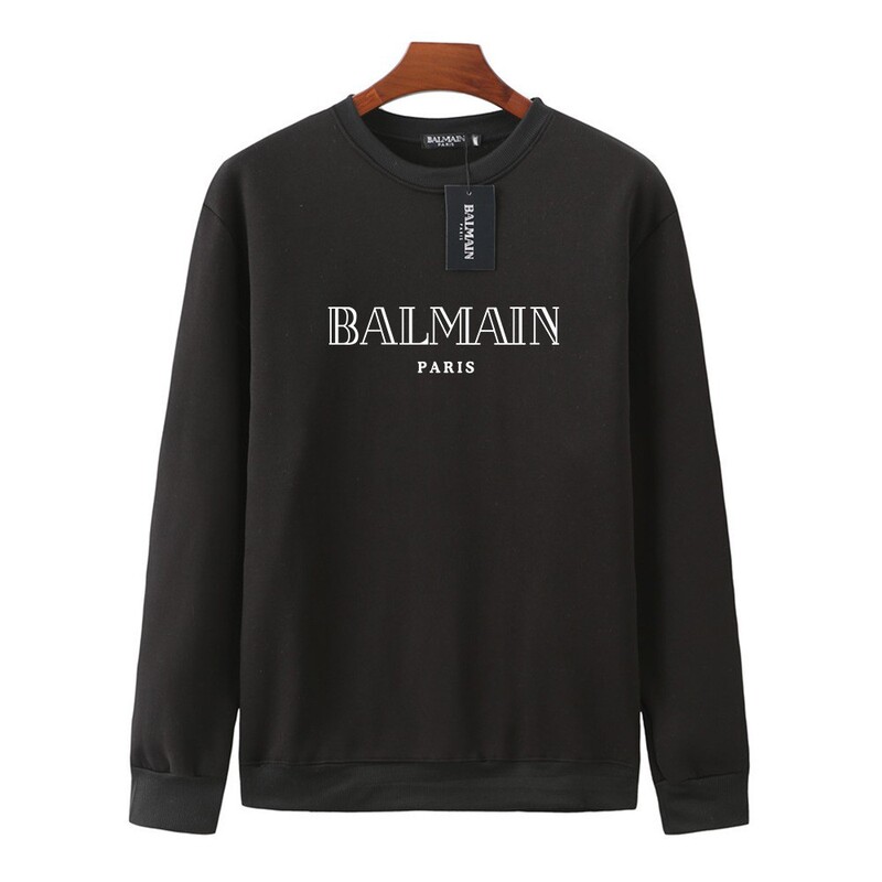 Spring and Summer New Balmain balmain Cotton Classic Letter Terry Pullover Long Sleeve Sweat Internet Celebrous Couples