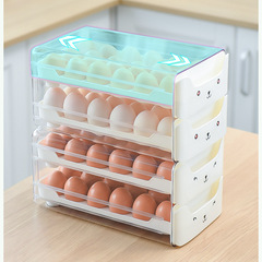 Egg storage box for refrigerator, food-grade drawer-style placement for duck eggs, creative and cute double-layer kitchen organization and preservation