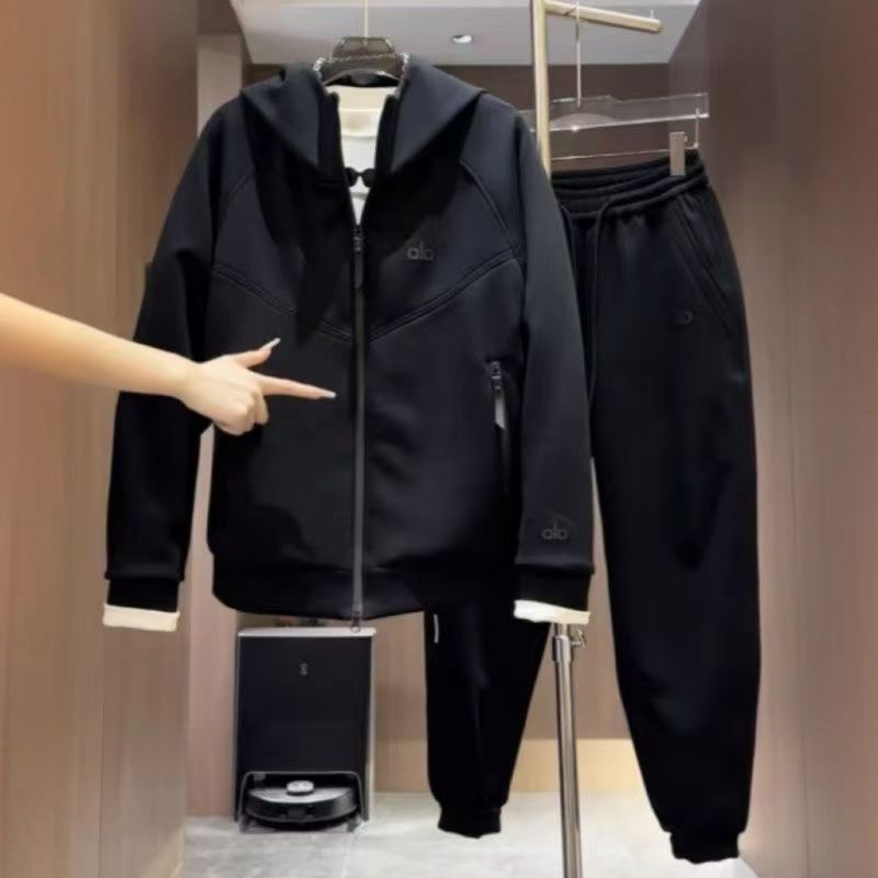 秋季爆款连帽男士休闲套装简约时尚开衫外套百搭长裤运动服两件套|undefined