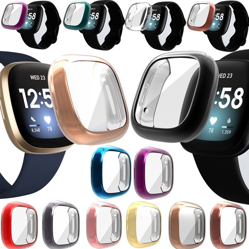 Suitable for Fitbit Versa 3/Sense Watch Protective Case, Versa 3 Watch Tpu Electroplating Case Suitable for Fitbit Versa 3/Sense Watch Protective Case, Versa 3 Watch Tpu Electroplating Case