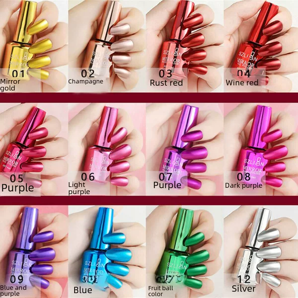 New Metal Silver Mirror Nail Polish, Long-Lasting and Non-Peelable, Factory Direct Sales, Wholesale, Consignment, Cross-Border Hot-Selling in Stock