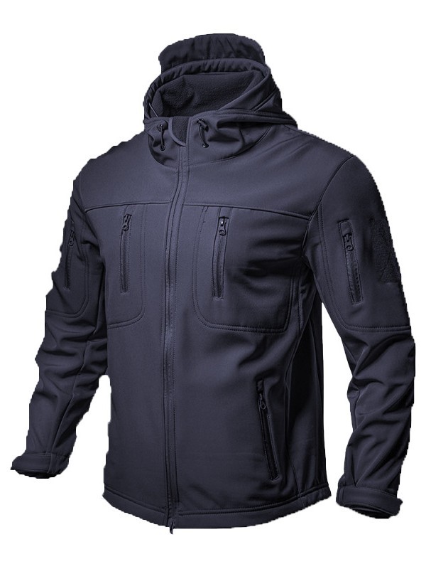 Táctica de invierno abrigo de cáscara suave al aire libre impermeable a prueba de viento con terciopelo calentador traje de montaña