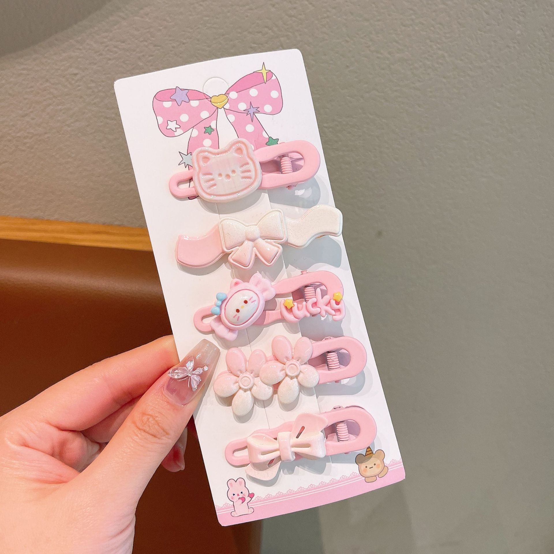 KULOMI Kids Hairpin Set Cute Sanli Pantalones Pequeñas Niñas Pequeñas Pequeñas