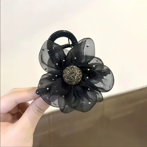 Mesh flower grabber [Black] 1 piece