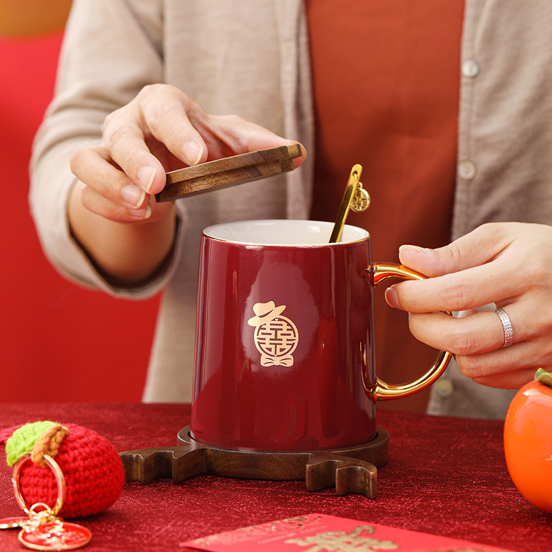 廠家批發高檔結婚禮物陶瓷馬克杯情侶情人節禮物一鹿有你伴手禮盒