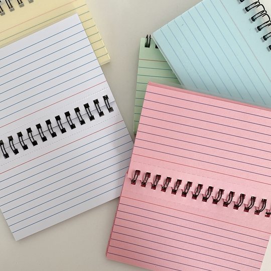 Simple Thickened Tearable Multifunctional Coil Book Candy-colored Horizontal Line Student Portable Notebook Message index card