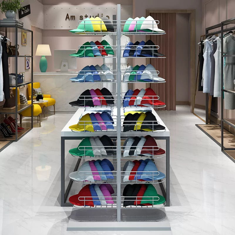 Держатель для шляп, стеллаж для хранения шляп, стеллаж для демонстрации, вешалка для шляп, многослойная подвесная железная стойка, магазин одежды, двусторонняя напольная стойка