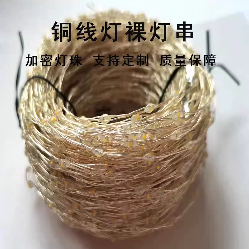 厂家直供批发LED铜线裸灯最短1.2cm灯串半成品铜丝节日装饰彩灯串