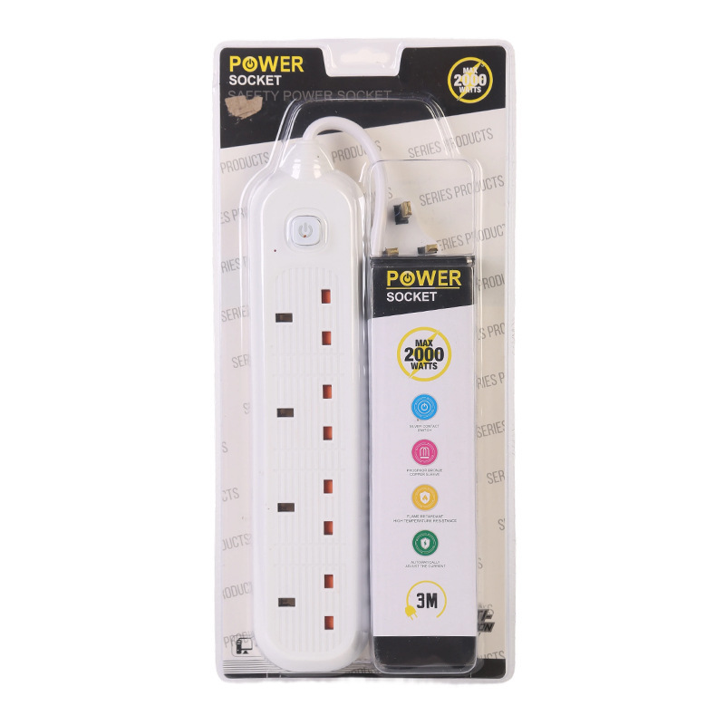 Seguridad doméstica enchufe protector de seguridad eléctrica doméstica tarjeta de succión de doble arma 4 12 agujeros carcasa blanca