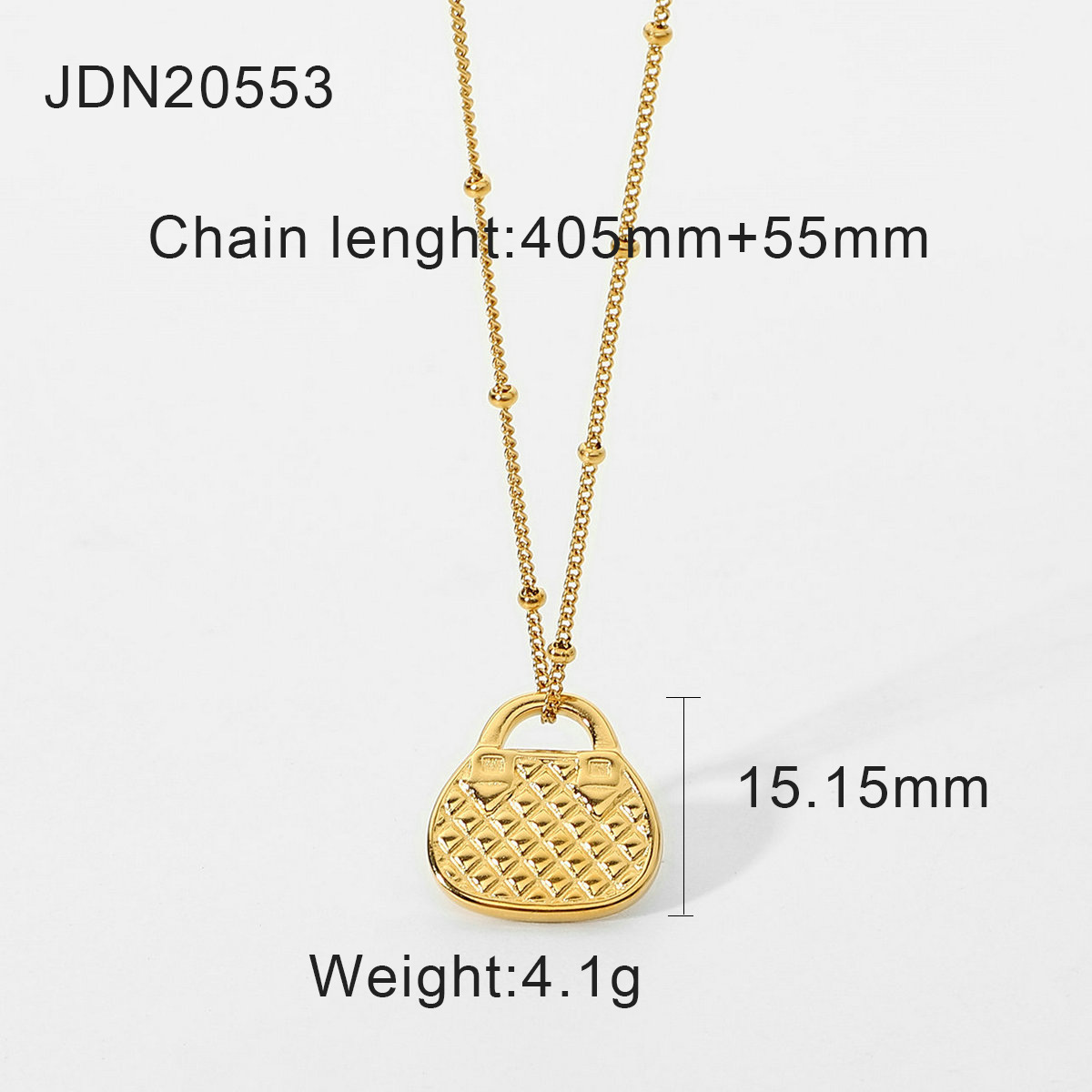 Wholesale Collier Pendentif Sac En Acier Inoxydable Plaqué Or 18 Carats Nihaojewelry display picture 7