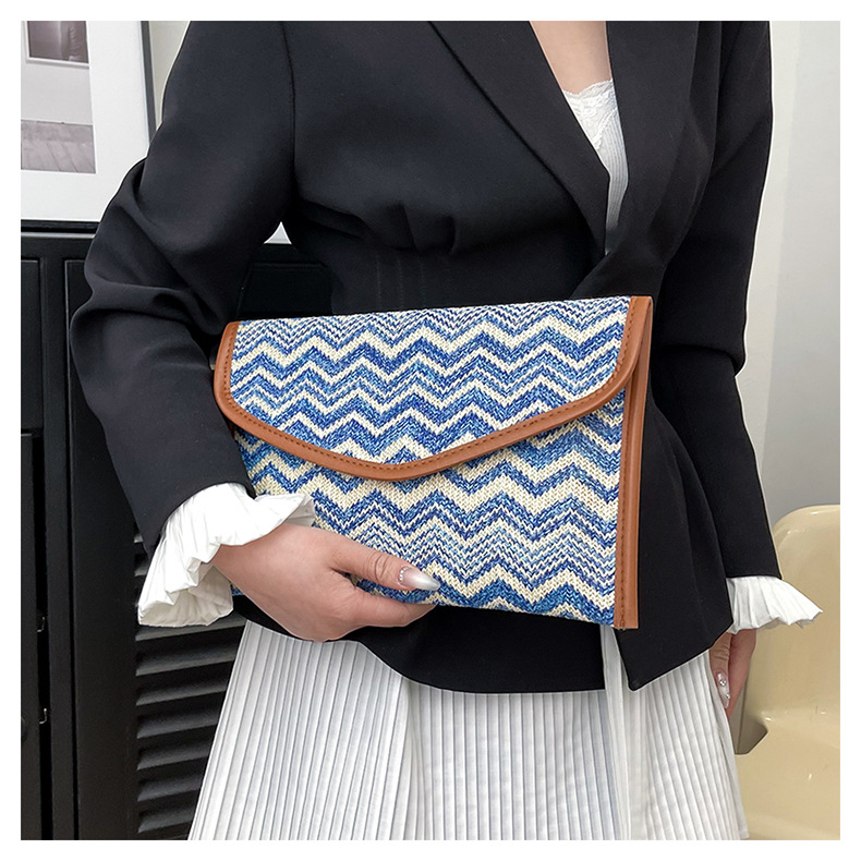 186g Weight Sewing Thread Fashion Element Flip Cover Closure Type / Strap Type Clutch Bag Bags Type Party, Street, Shopping Occasion Nylon Material Multicolor Pattern All Seasons Season Women's Gender Elegant, Streetwear Style Square Shape Medium Size Beige Pink Blue Nylon Multicolor Sewing Thread Square Clutches 6