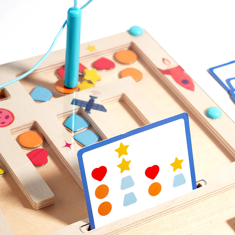 Entrenamiento de pensamiento lógico para niños transfronterizos forma de cuatro colores juego magnético de ajedrez juegos de mesa juegos de puzzle image 3