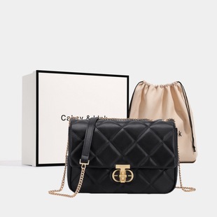(Cross-border trading), shoulder bag with diamond pattern, summer underarm bag, genuine leather, high-end, chain bag, Chanel style