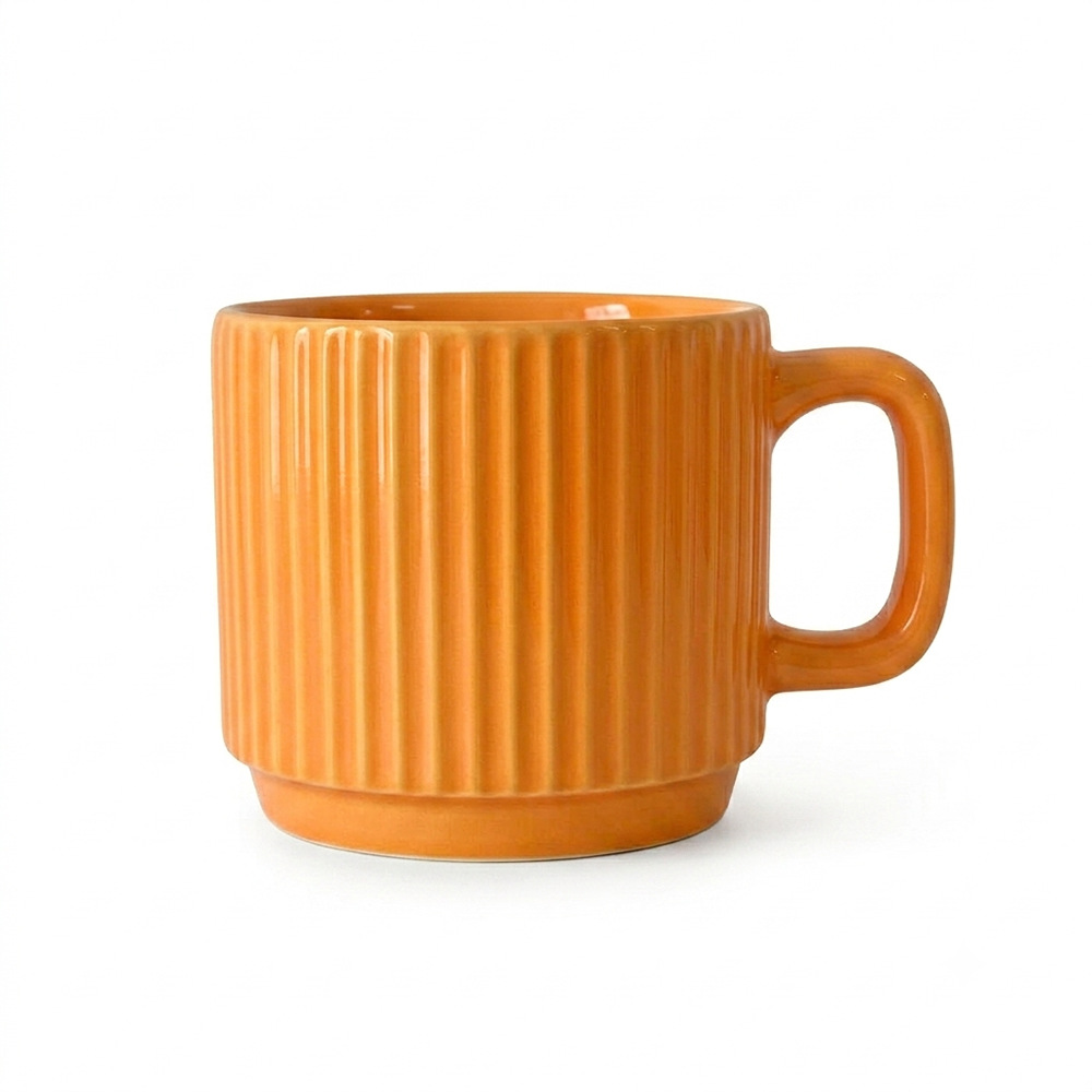 Taza de Cerámica Apilable Vertical de Gres Porcelánico, Diseño Apilable, Resistente a Altas Temperaturas, para Hogar