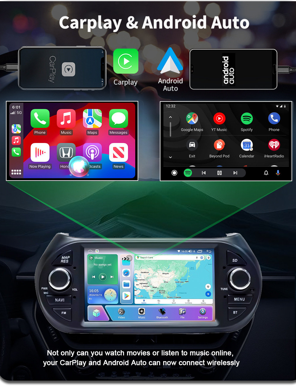 Cross-Border Suitable for 08-17 Fiat Florida Carplay Car Central Control Large Screen Gps Car Navigation