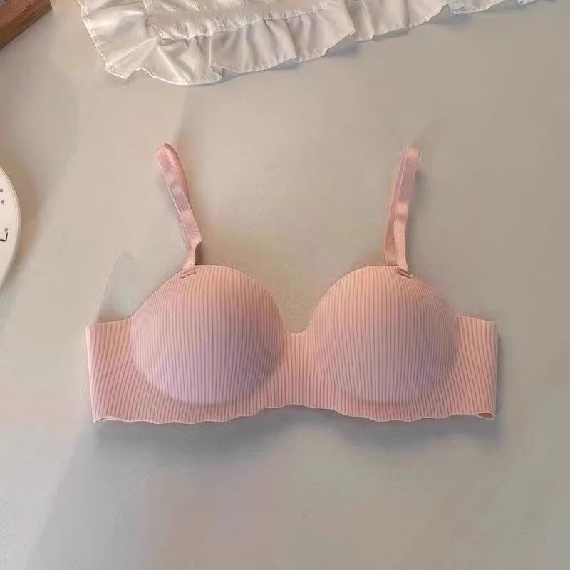 Reggiseno intero push-up da donna color caramella, senza cuciture, senza ferretto, sottile, estivo, intimo di supporto._voghion.com