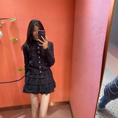 高版本~秋冬新款复古甜美俏皮重工镂空开衫女长袖针织上衣外套女