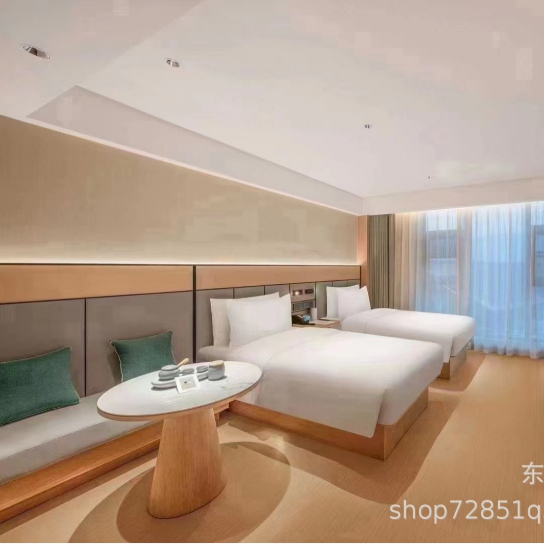 Complete Set of Fixed Furniture Design for Hotels and Apartments, Panel Beds, Hotel Lobby Dining Table and Chair Sets, Sofa, Auditorium Chairs