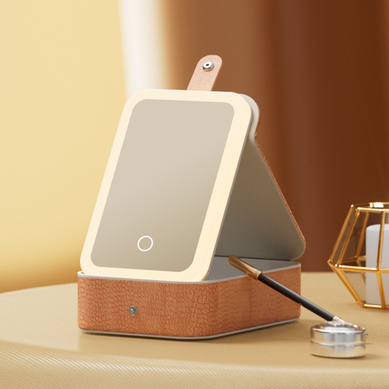 �����Я���ɾ�����LED���⾵����ױ���ɺ�һ�尴�۾���ɫ�ľߺ�