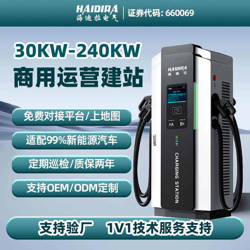 新能源汽车商用直流充电站60KW120KW比亚迪特斯拉通用9孔充电桩
